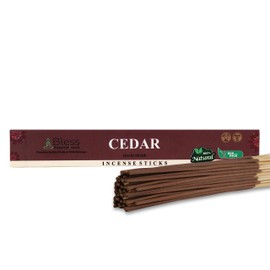 Bless-CEDAR-Incense-Sticks 100%-Natural-Handmade-Hand-Dipped-Incense-Sticks Organic-Chemicals-Free For-Purification-Relaxation-Positivity-Yoga-Meditation The-Best-Woods-Scent (25 Sticks (40GM))