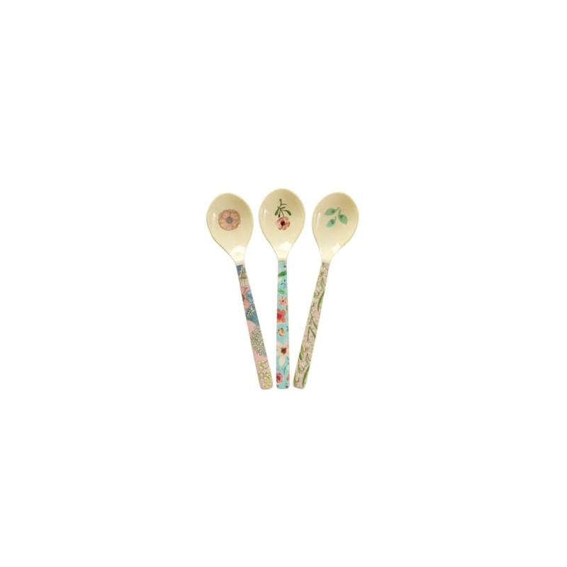 Rice Coffee Melamine Spoon Flower Print Set of 6