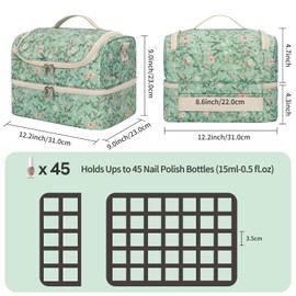 CUBETASTIC Nail Polish Organizer, Nail Supplies Storage Case Holds 45 Bottles Nail Polish & Nail Lamp, Travel Nail Tech Carrying Bag, Nail Kit Bag For Nail Stuff & Manicure Tools