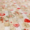ANRO Tablecloth Christmas Tablecloth Washable Wax Tablecloth Christmas Red Beige