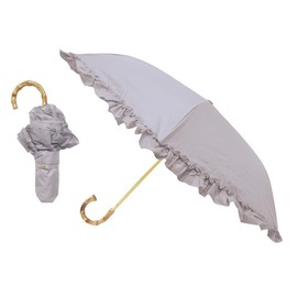 Round Silhouette, Completely Blackout, Thin, 3-tier Folding Umbrella, For Both Sunny and Rainy Weather, Ruffle, Ribs, 19.7 inches (50 cm), Expanded Size: Diameter 35.0 inches (89 cm), Compact and