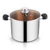 TeamFar Stock Pot with Lid, 12QT Stainless Steel Tri-ply Cooking