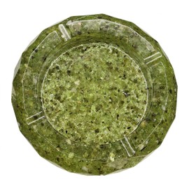 Nupuyai Round Shaped Resin Decorative Stone Bowl for Home Office Healing Orgone Crystal Jewelry Tray for Ring, Earrings, Coins, Key and Trinket, Peridot
