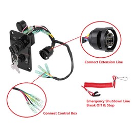 Main Switch Panel Single Engine Remote Control for Yamaha Outboard 704-82570-12-00, 704-82570-11-00, 704-82570-08-00, 704-82570-13-00, 704-82570-01-00