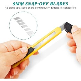 TIFICAL 4 Pack Box Cutter, 9mm Snap-off Utility Knife