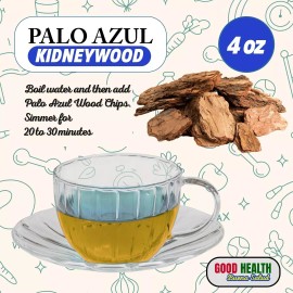 Good Health Buena Salud Palo Azul| Kidneywood |  Infusión de Té Herbal | 100 Natural Premium Wood Chips