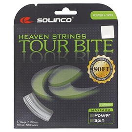 Solinco Tour Bite Soft 4-Sided Poly (Polyester) 16 Gauge / 1.30mm Tennis Racquet String Sets 2-Pack (2 Sets Per Order) - Best for Spin, Control, and Durability