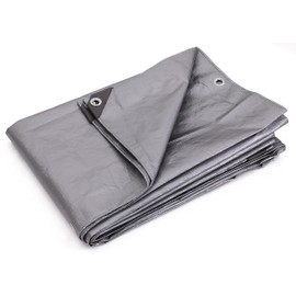 Kotap TRS-2020 Multi-Use, Waterproof Heavy-Duty Protection/Coverage Tarp, Superior Weave for Greater Longevity, 10-mil, Size: 20' X 20', Silver