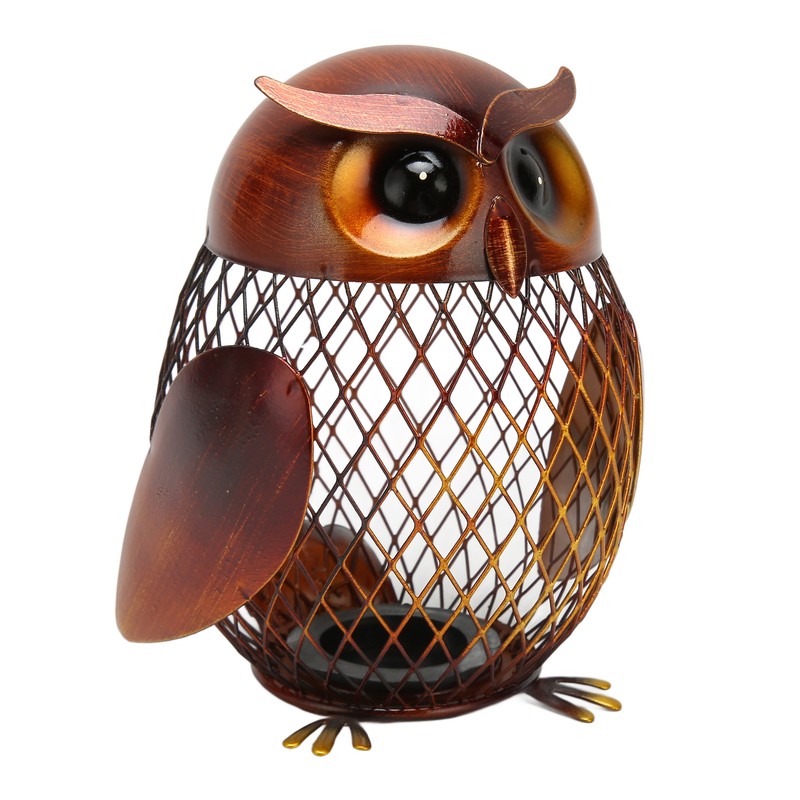 Owl Piggy Bank Owl Shaped Metal Coin Box Handwork Crafting