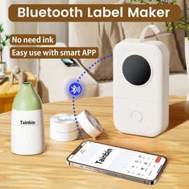 Phomemo D30 Labeler, Bluetooth Label Printer, Portable Labelling Device, Label Printer, Rechargeable Without Ink Mini Label Printer for Home, Plotter, White