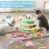 UPSKY 24 PCS Cat Toys, 3-Level Turntable Kitten Toys Set,