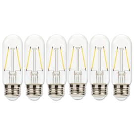 Westinghouse Lighting 5339020 3.5 Watt (60 Watt Equivalent) T10 Dimmable Clear Filament LED Light Bulb, Medium Base, 6 Pack