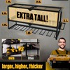 Power tool storage racks with charging stations, wall mounted drill