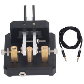 Morse Code Key Double Paddle Automatic CW Shortwave Telegram Tapper for Training Black