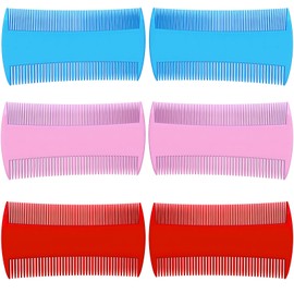 Double-Sided Pet Grooming Comb Set, 6-Pack Flea and Lice Combs with Rounded Teeth, Professional Dematting Tool for Pets