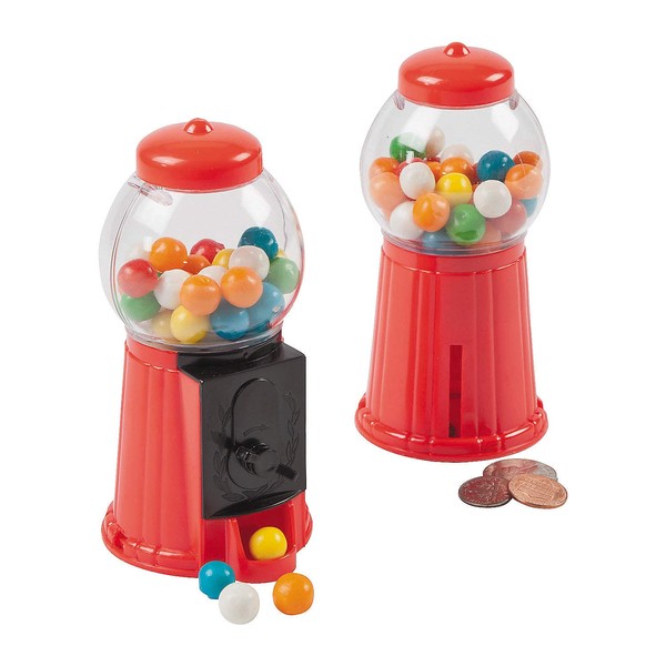 Fun Express - Gumball Machine Toy Bank With Gum - 2 Pieces
