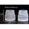 AMOYSTONE Selenite - Portavelas de cristal redondo para velas de