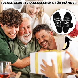 TUZELIYA 2025 Original Birthday Man, Cotton Socks with Saying Legendary Since, Birthday Gift for Men, Men's Non-Slip Socks, Funny Gift Ideas for Sons, Dad, Grandpa, 70 since 1955, One size fits all