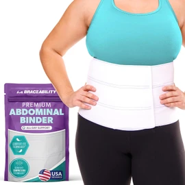 BraceAbility Faja abdominal bariátrica de talla grande – Banda de apoyo para el vientre, cinturón de obesidad grande para hombres o mujeres, envoltura de recuperación de cirugía, tratamiento de hernia de compresión de cintura abdominal (2XL 9 pulgadas)