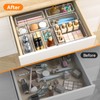 WOWBOX 44 PCS Clear Plastic Drawer Organizer Set, 5 Varied
