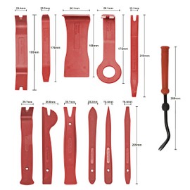 Extra-Strong Set of 11x Nylon Car Trim Removal Tools + Fastener Removal - Tools for Fast Removal of Door Panels Dash Centres Electronic Devices Dashboards – Non-Scratch Vehicle Trim Remover Tool