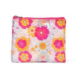 MIAMICA Malibu Babe TSA Compliant Travel Bottles and Toiletry Bag Kit, 12 Piece, Pink Floral