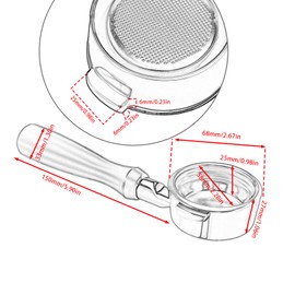 DIBTSA 58mm Bottomless Portafilter Compatible with E61 Group Head, Flair 58, ECM, Rocket, Sanremo, Synesso, Slayer, VBM, with Filter Basket and Puck Screen, Anodized Aluminum Handle, Black