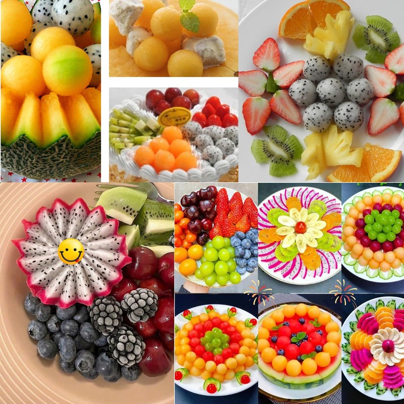 Melon Baller Scoop Stainless Steel Double-Ended Melon Baller Set with