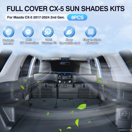 Sunsdrew 8PCS Full Rear&Side Window Sun Shade for Mazda CX-5 2017-2026|Foldable Privacy Protector|Blocks UV Rays&Heat|CX5 Interior Accessories