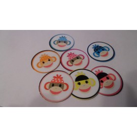 Unbranded Pre Cut One Inch Bottle SOCK MONKEY Free Shipping - photo, 15 images