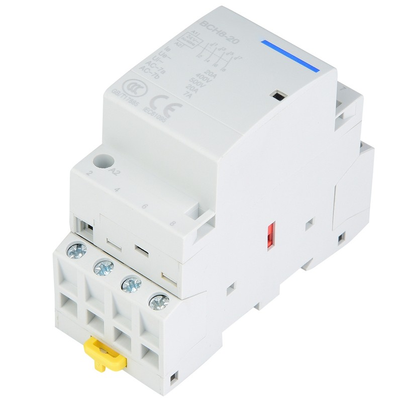 4P 20A 2NO 2NC Household AC Contactor DIN Rail Mount