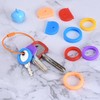 PATIKIL キーキャップタグ 40個のプラスチックキーキャップカバーリング 事務所家 アパートメント用のキー識別子コーディングリングラベルIDスリーブ オレンジ（0.87"/22MM ID）