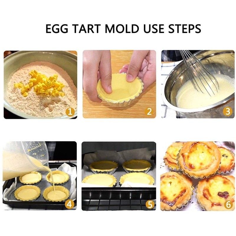 20/50pcs Egg Tart Mold Non Stick Baking Cups Heat Resistant