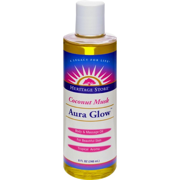 Aura Glow Massage Oil-Coconut Heritage Store 8 oz Liquid