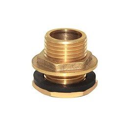 Joywayus 1" Male And No Female Inside Soild Brass Water Tank Connector Bulkhead Tank Fitting With Rubber Ring Stablizing