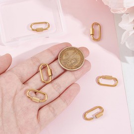 UNICRAFTALE Pack of 6 2 Styles Golden Lobster Clasp, Stainless Steel Screw Lobster Clasp, Oval Screw Closure, Clip Clasps, Lock Key, Metal Keychain for Jewellery, Handbag Accessories