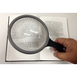 UltraOptix Carson 5 Inch Round Hand Magnifier, 2.5x Power, 6x Bifocal