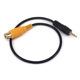 Yeworth 2.5mm to RCA Cable, Gold Plated AV-in Aux 2.5mm TRRS Male Plug to RCA Female Audio Adapter Converter Cord 0.3m, for GPS Tablet Dash Cam DVR Backup Camera