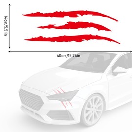 Xoelle Pack of 2 Monster Claw Car Stickers, Headlight Stickers, Waterproof Car Sticker Decoration, Style Trend Decoration, Weatherproof, UV-Resistant for Motorhome, Caravan, Car (Red)