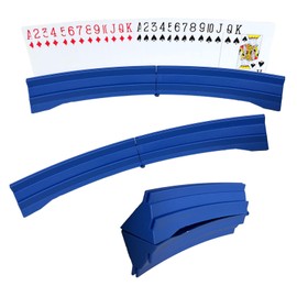 2Pcs Foldable and Curved Playing Card Holders, Plastic Hands Free Card Holder for Kids Adults Seniors, Poker Parties, Family Card Game Nights (Blue)