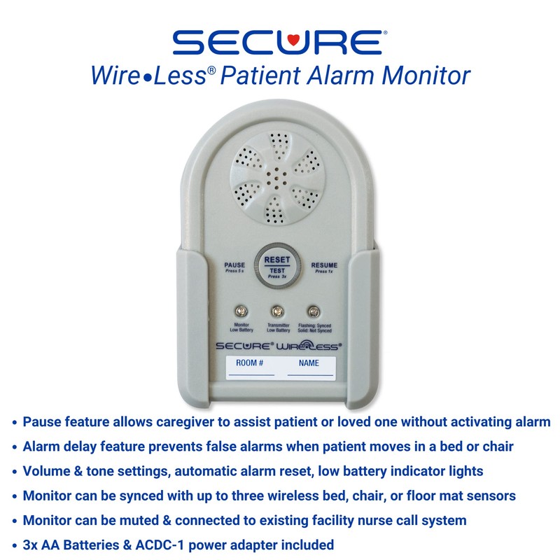 Secure Safety Solutions Wireless Bed Alarm for Elderly Adults -