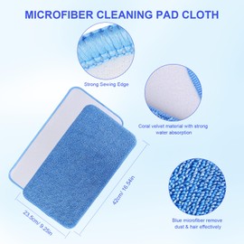 Sgizoku 6Pack Microfiber Mop Refills Compatible with Mr SIGA Professional Microfiber Mop Cloth, Wet & Dry Mopping Pad - 42cm X 23cm