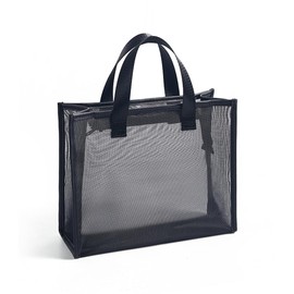 Spa Bag Foldable Mesh Bag for Hot Springs Bath Sauna Gym Waterproof Travel Storage, Black