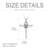 HPQQ Moss Agate Cross Necklace for Women Sterling Silver Faith