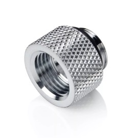 Bitspower G1/4" 10mm Male to Female Fitting, Silver Shining