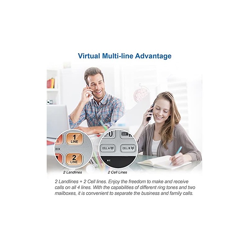 AT&T TL86103 DECT 6.0 Connect to Cell 2 Line Answering