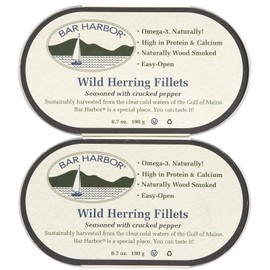 Bar Harbor All Natural Smoked Herring w/ Cracked Pepper, Cans, 6.7 oz, 2 pk