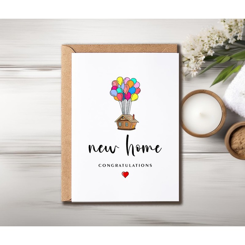 GoGiDesigns New Home Congratulations Cute Card - Balloons New Home