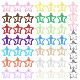 50PCS Star Hair Clips for Girls Non-slip Colorful Snap Kawaii Hair Clips Hair Barrettes Metal Cute Hairpins Star Hair Accessories for Women Girls
