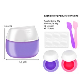 Hession 2pcs of Travel Containers Makeup Organizer Silicone Cream Jars Leak Proof TSA Approved Jars for Cosmetic Lotion Cream Travel Size 0.7 oz Color 4